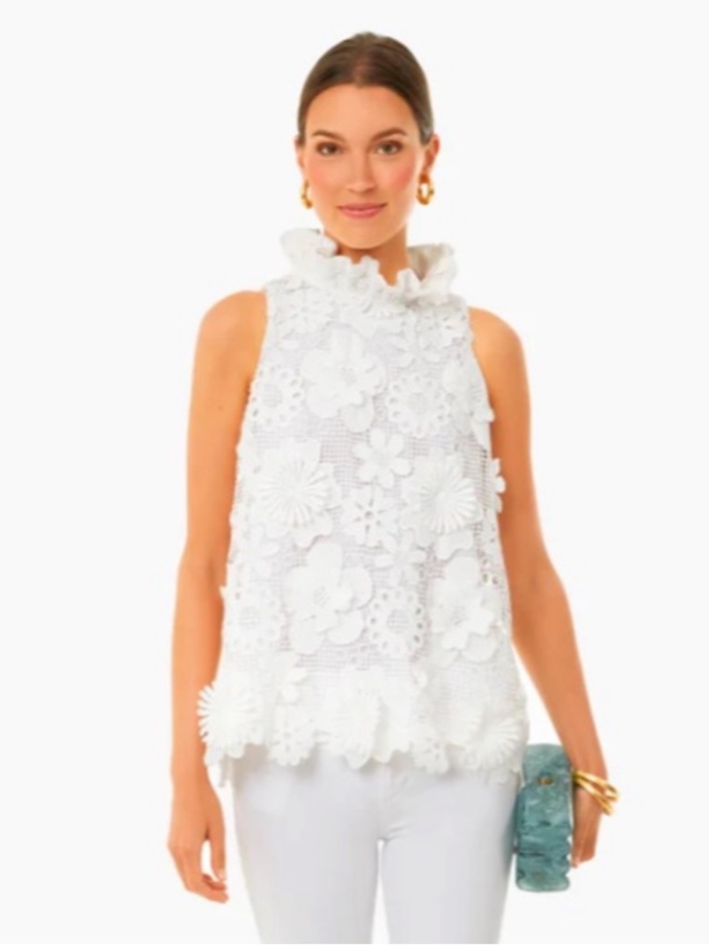 Tuckernuck White Guipure Lace Top - Size M - Like New! - Picture 2 of 8